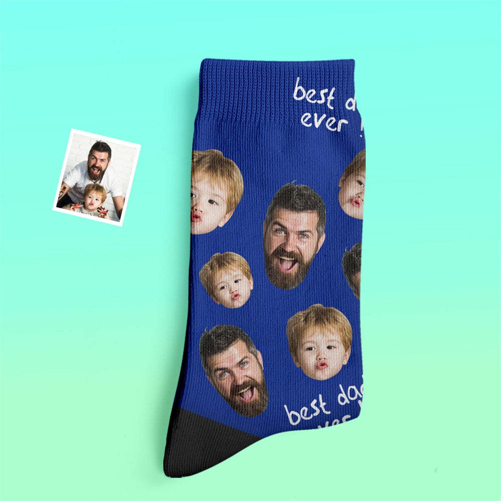 Custom Thick Socks Photo 3D Digital Printed Socks Autumn Winter Warm Socks To The Best Dad -