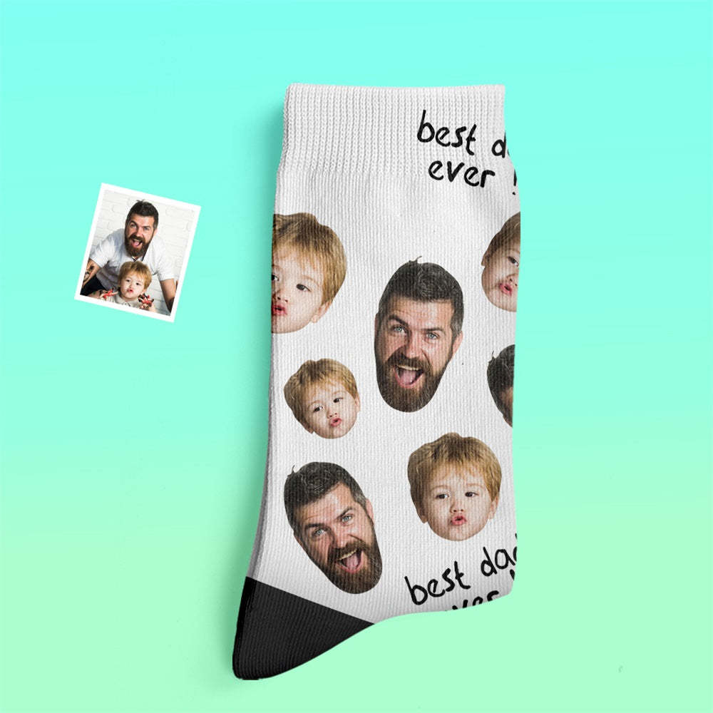 Custom Thick Socks Photo 3D Digital Printed Socks Autumn Winter Warm Socks To The Best Dad -