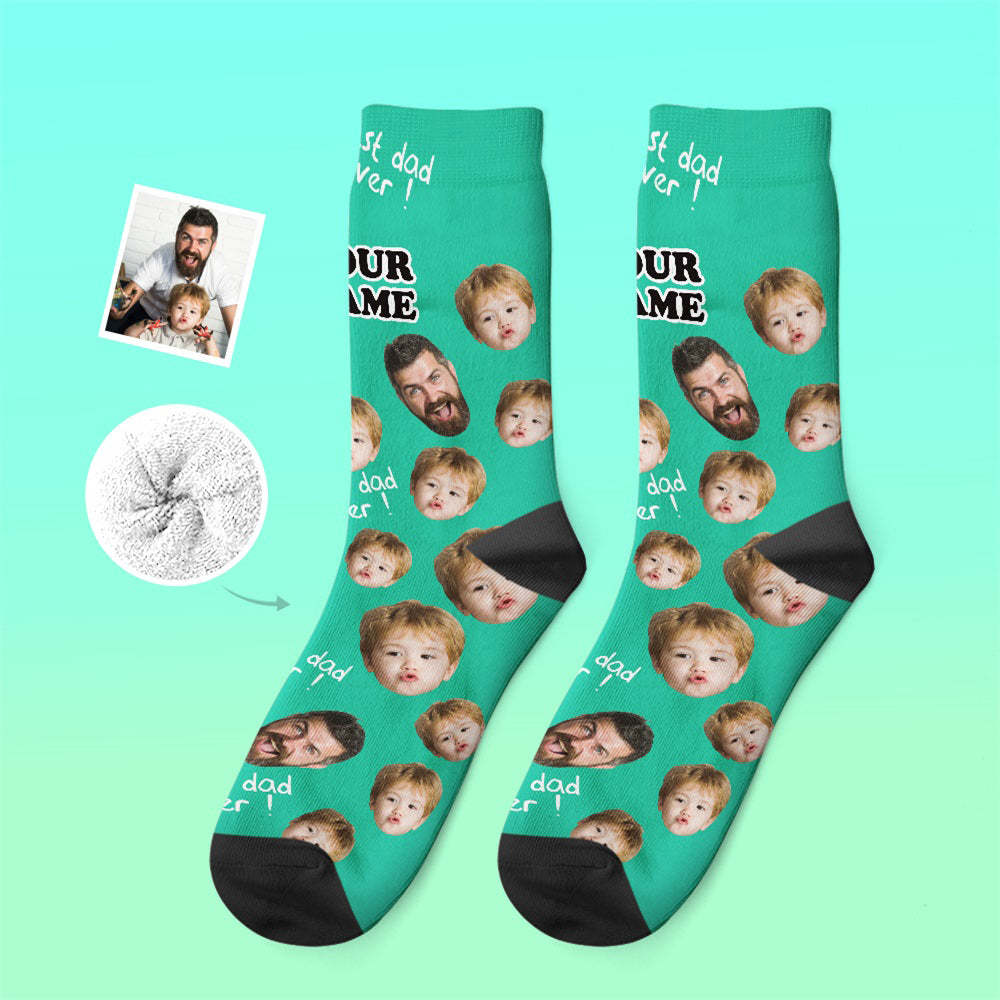 Custom Thick Socks Photo 3D Digital Printed Socks Autumn Winter Warm Socks To The Best Dad -