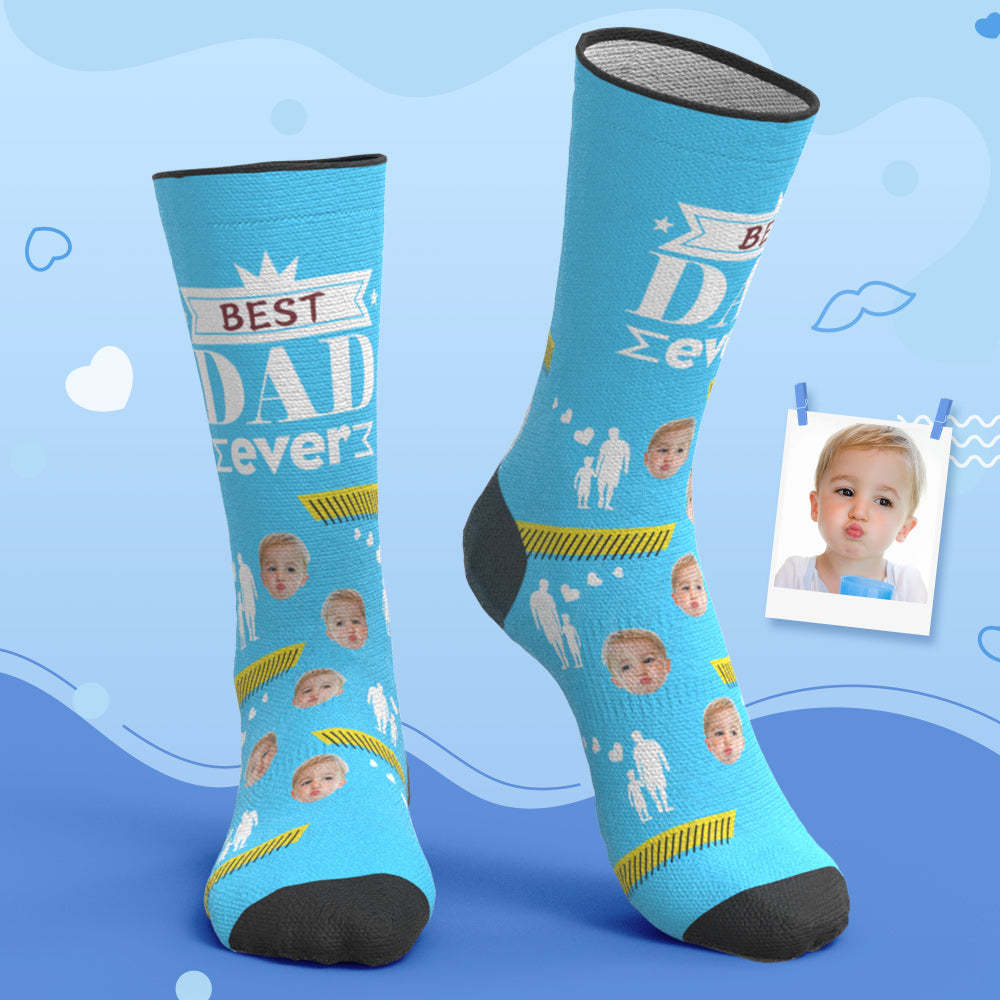 Custom Breathable Face Socks Best Dad Ever Socks Father's Day Gifts -