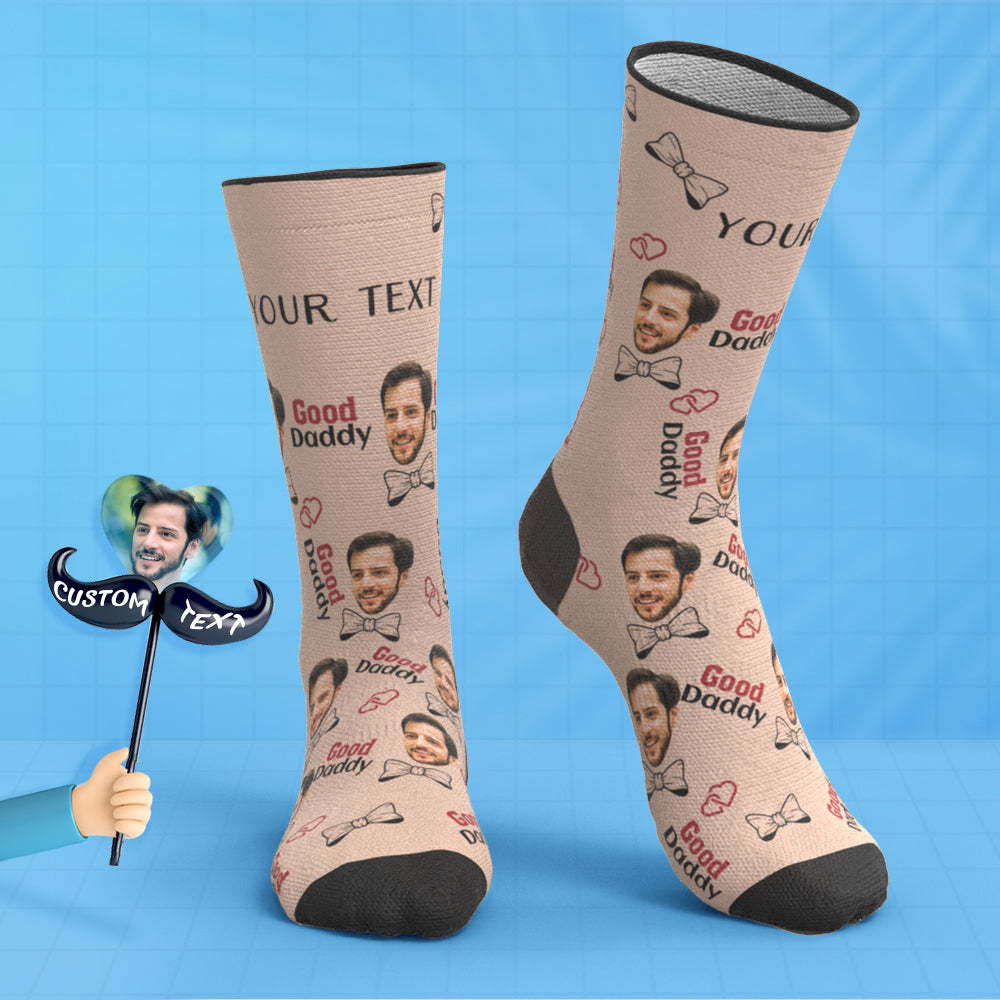 Custom Breathable Face Socks I Love Dad Father's Day Gifts -