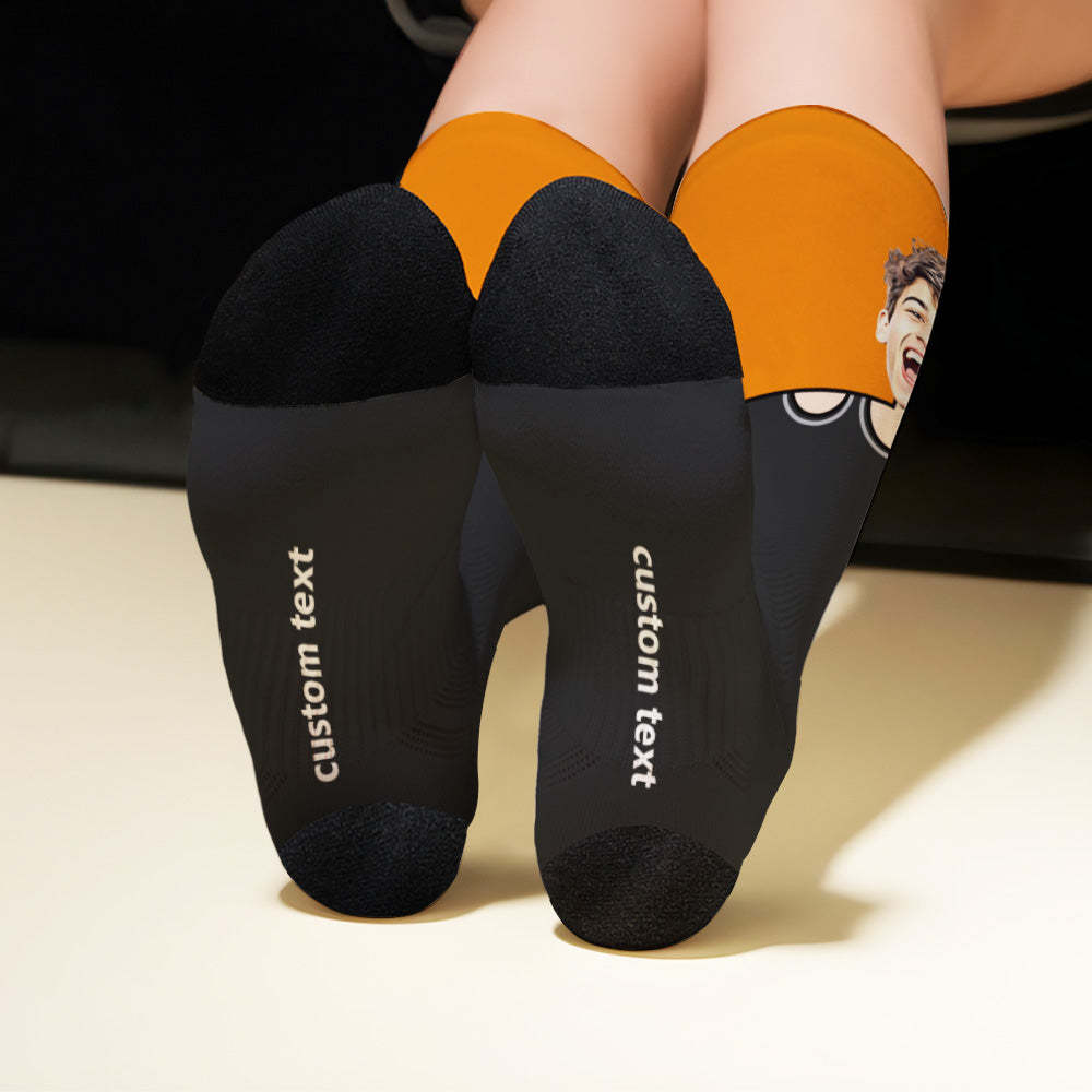 Custom Breathable Face Socks Cartoon Image Stitching Socks -
