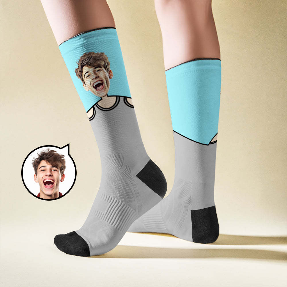 Custom Breathable Face Socks Cartoon Image Stitching Socks -