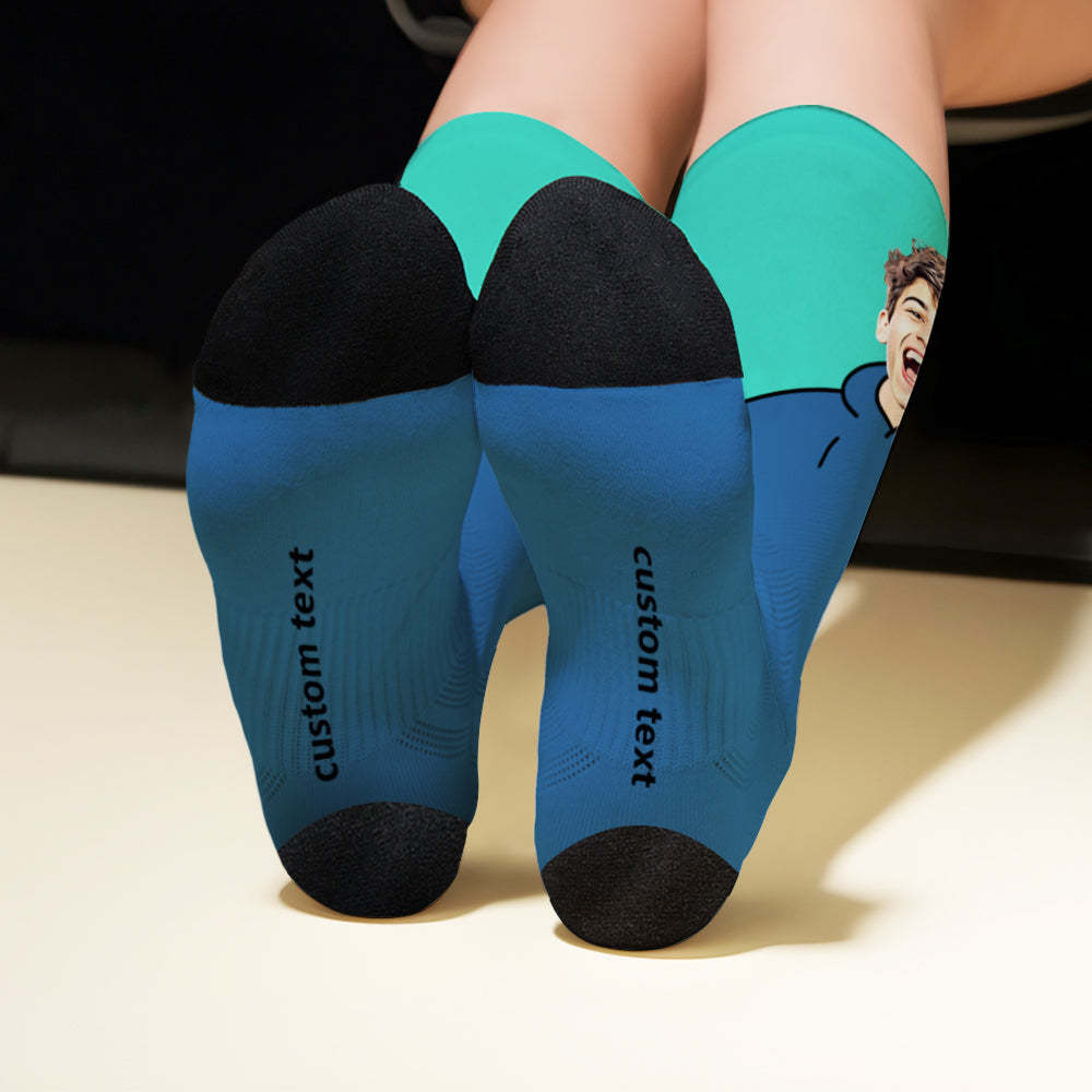 Custom Breathable Face Socks with Cartoon Flair -