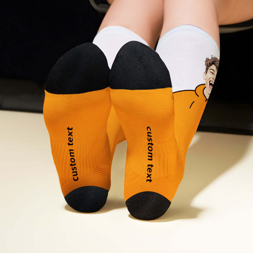 Custom Breathable Face Socks with Cartoon Flair -