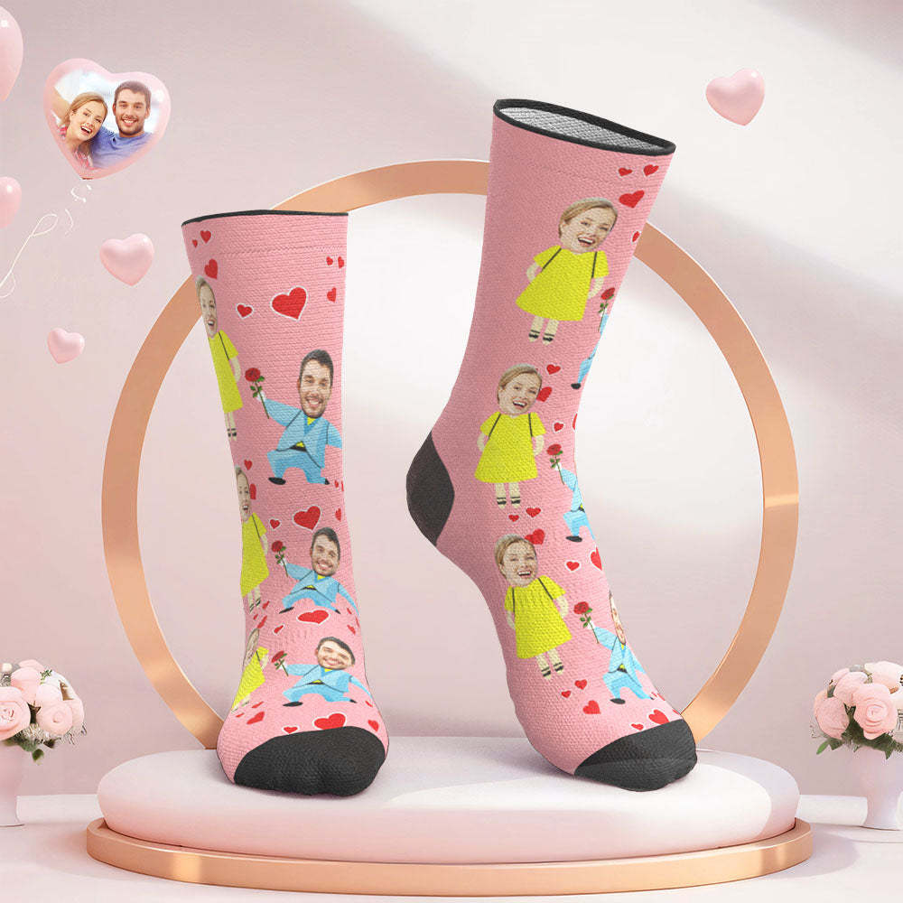 Custom Face Wedding Socks Heart Socks Proposal -