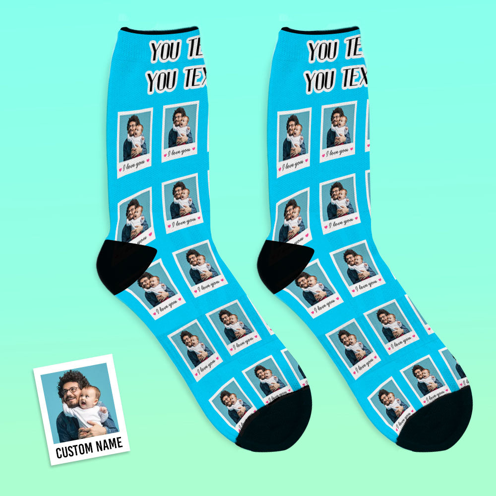 Custom Photo Socks Polaroid Socks I Love You