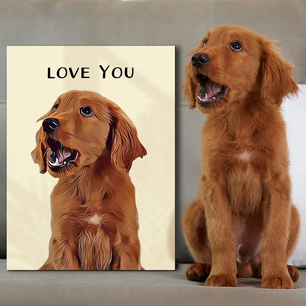 Custom Comic Style Dog Portrait Canvas Prints