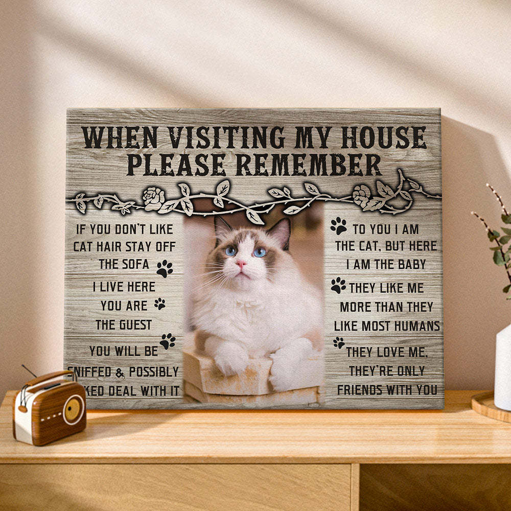 Custom Cat Home Decor Canvas Prints Pet Lover Gifts Funny Cat Wall Decor -