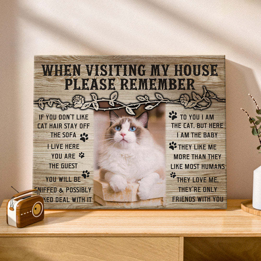 Custom Cat Home Decor Canvas Prints Pet Lover Gifts Funny Cat Wall Decor -