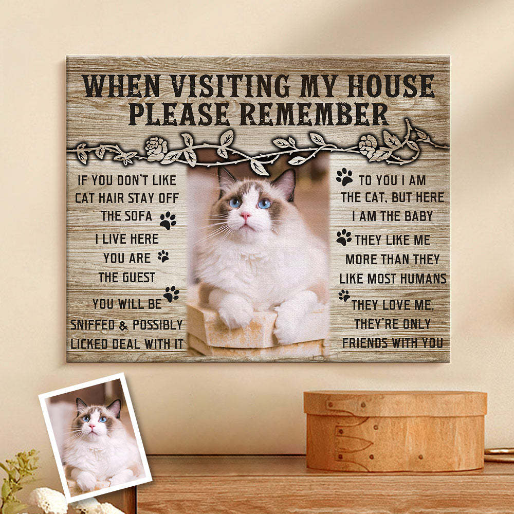 Custom Cat Home Decor Canvas Prints Pet Lover Gifts Funny Cat Wall Decor -