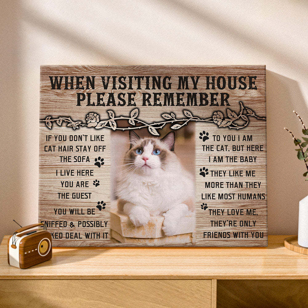 Custom Cat Home Decor Canvas Prints Pet Lover Gifts Funny Cat Wall Decor -
