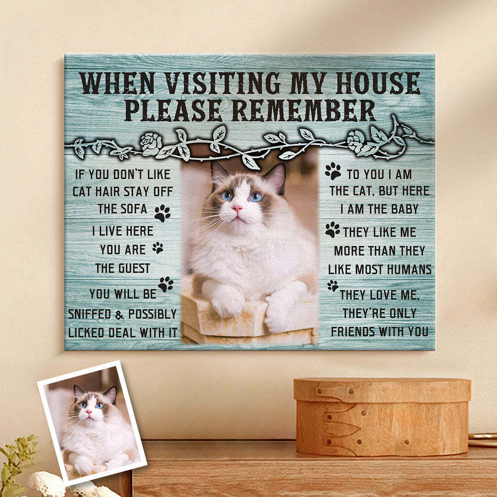 Custom Cat Home Decor Canvas Prints Pet Lover Gifts Funny Cat Wall Decor -