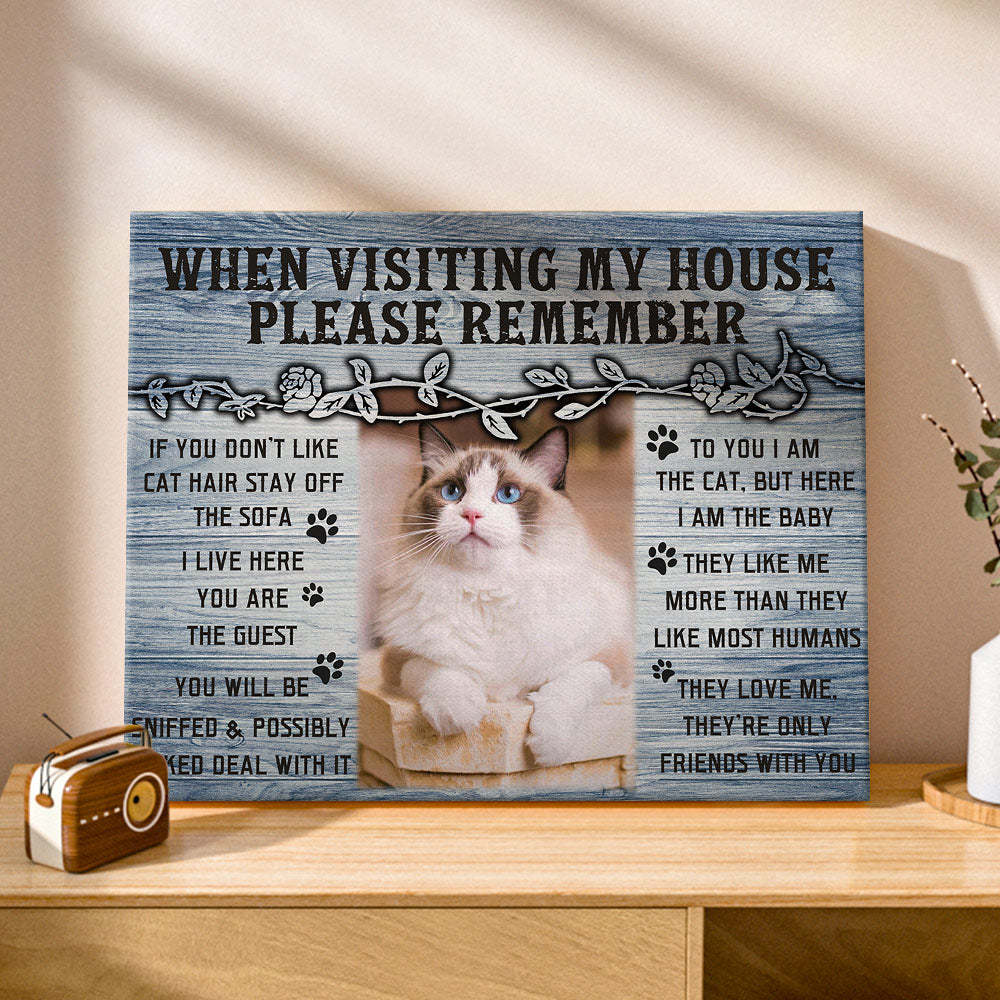 Custom Cat Home Decor Canvas Prints Pet Lover Gifts Funny Cat Wall Decor -