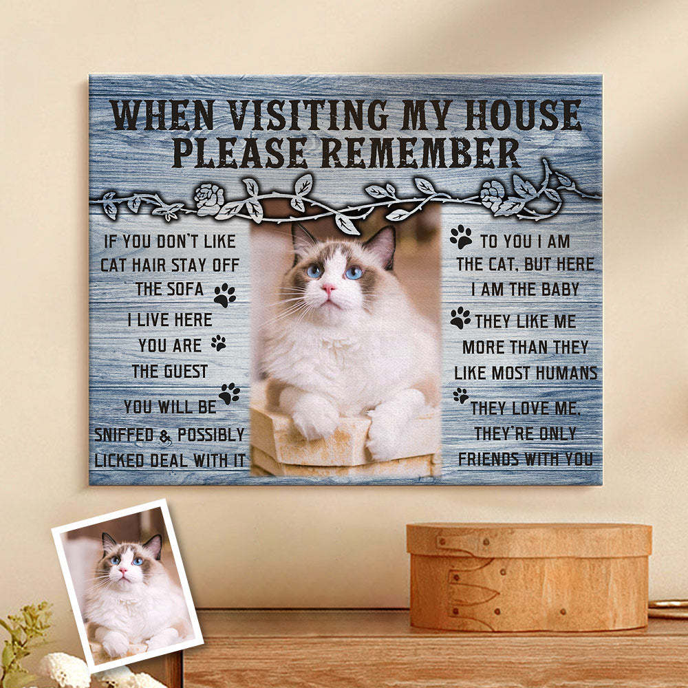 Custom Cat Home Decor Canvas Prints Pet Lover Gifts Funny Cat Wall Decor -