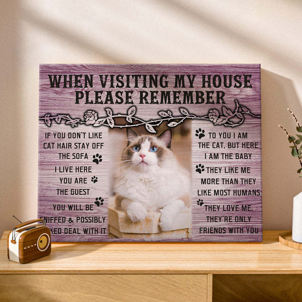 Custom Cat Home Decor Canvas Prints Pet Lover Gifts Funny Cat Wall Decor -