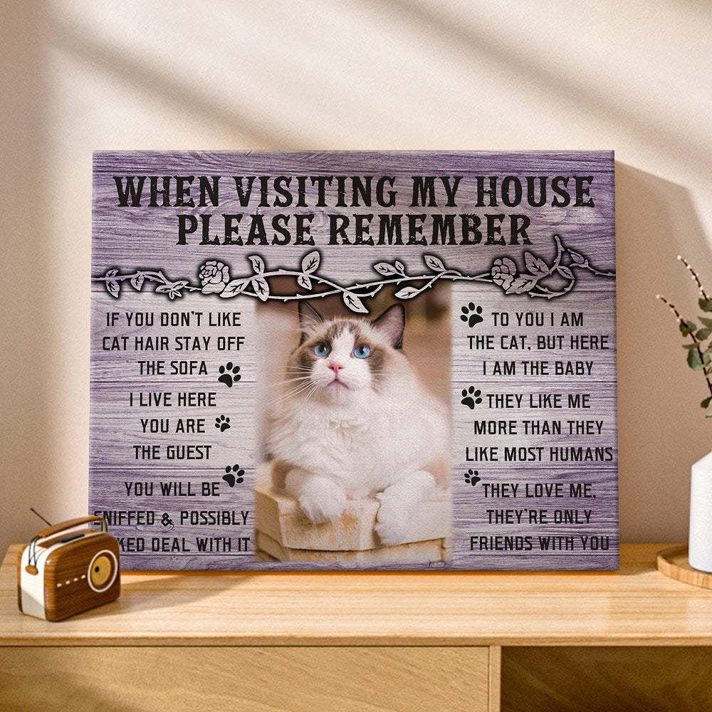 Custom Cat Home Decor Canvas Prints Pet Lover Gifts Funny Cat Wall Decor -