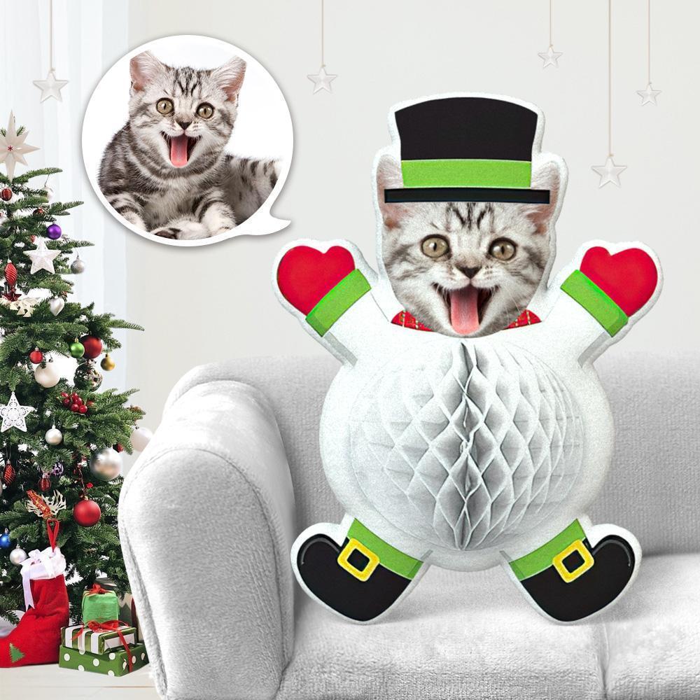 Custom Dog Face On Pillow Dog Face Cartoon Body Pillow Personalized Photo Pillow Gift - White Christmas Minime Pillow - GetPhotoSocksUk