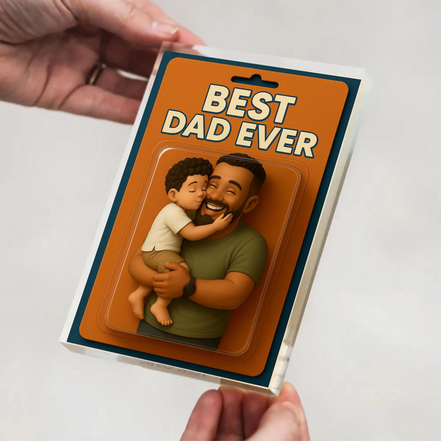 Personalized Father's Day Gift For Dad, Custom Photo Dad And Kids Action Figure Acrylic Block, Best Dad Ever Block Plaque, Gift For Husband - GetPhotoSocksUk