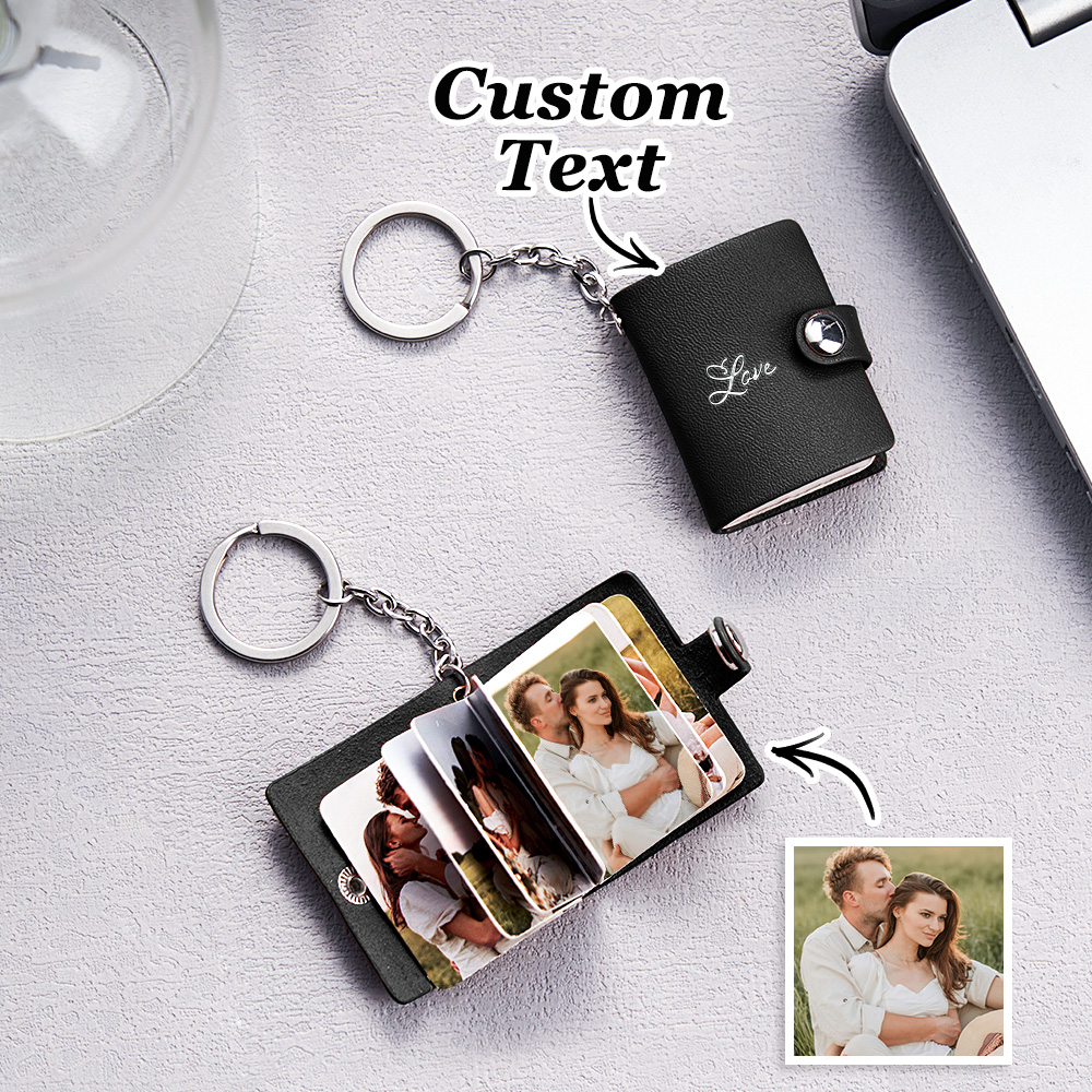 Personalized Photo Album Keychain - Personalized Gift for Him, Her, Gift for Dad Handmade Gift, Boyfriend Birthday Gift, Valentines Day Gift