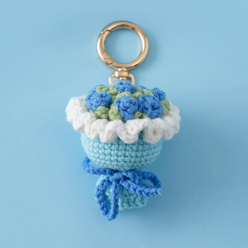 Lovely Gift Wool Knitted Bouquet Keychain Simulation Sunflower Bag Charm Pendant Graduation Gift - GetPhotoSocksUk