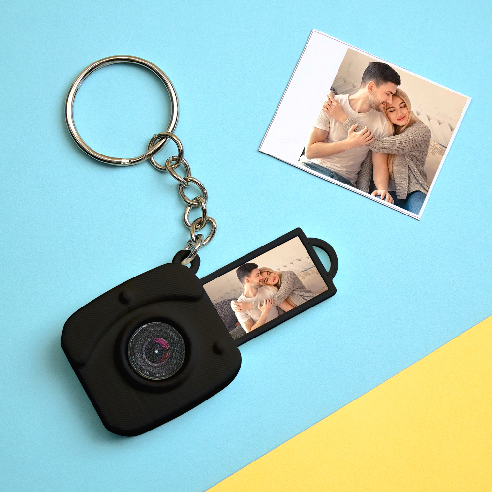 Custom Mini Camera Keychain with Photo  Personalized 3D Printed Acrylic and PLA Accessory Gift for Fashion Photography Lovers - GetPhotoSocksUk
