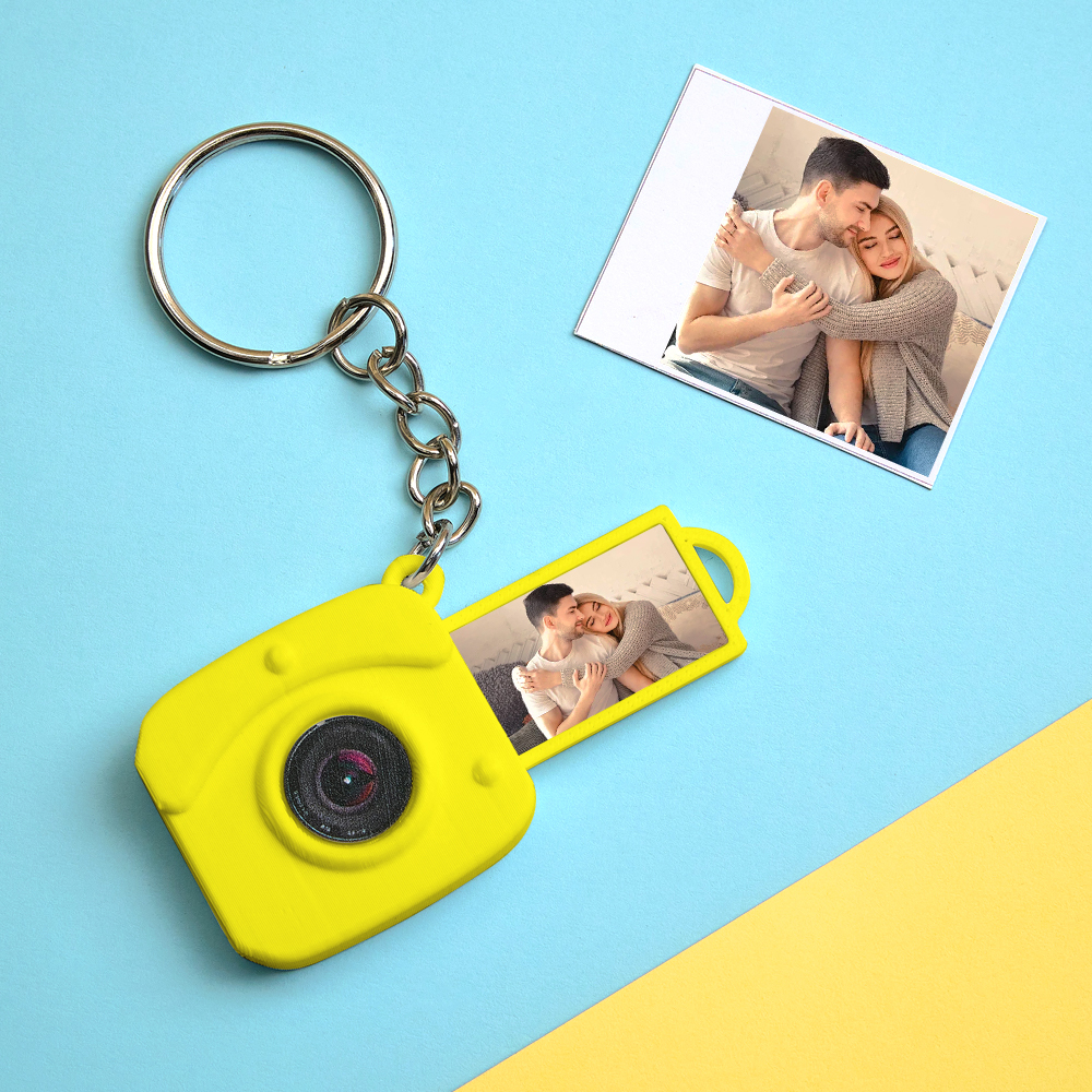 Custom Mini Camera Keychain with Photo  Personalized 3D Printed Acrylic and PLA Accessory Gift for Fashion Photography Lovers - GetPhotoSocksUk