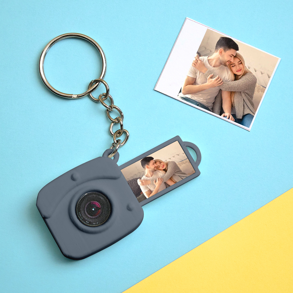 Custom Mini Camera Keychain with Photo  Personalized 3D Printed Acrylic and PLA Accessory Gift for Fashion Photography Lovers - GetPhotoSocksUk