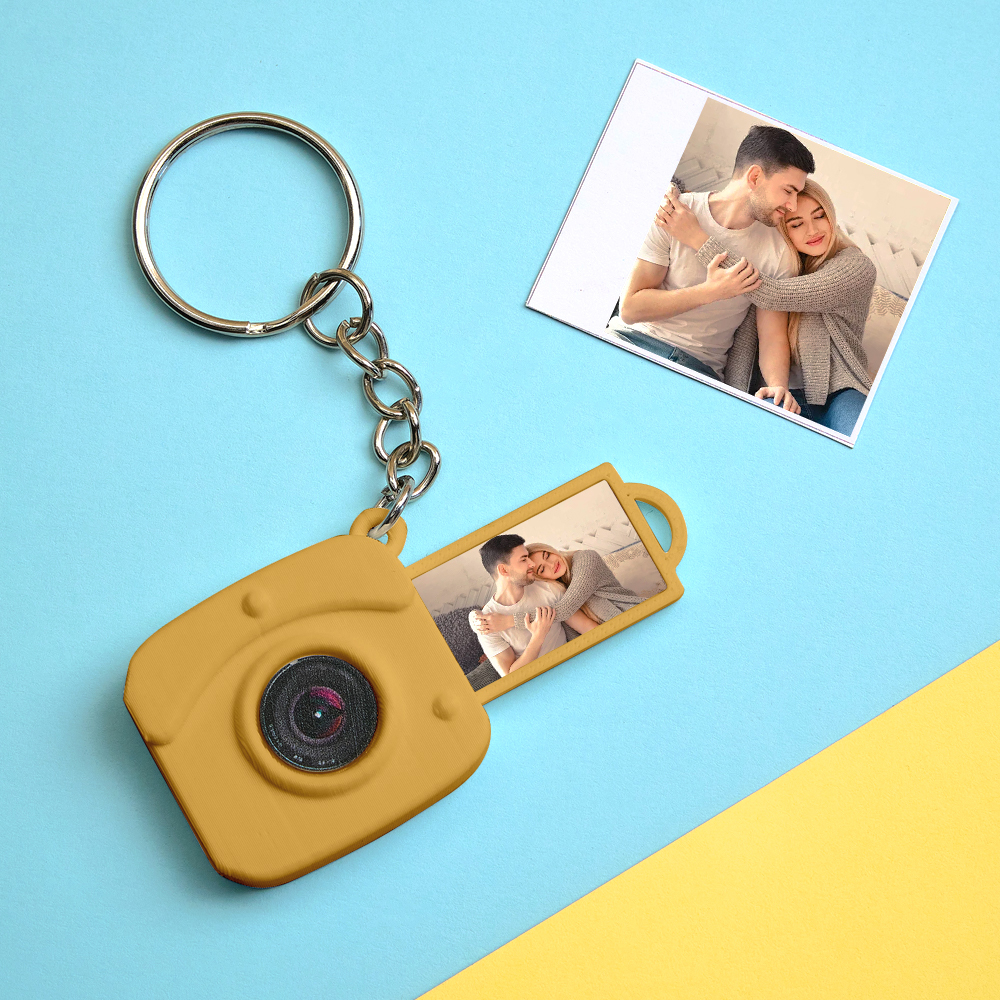 Custom Mini Camera Keychain with Photo  Personalized 3D Printed Acrylic and PLA Accessory Gift for Fashion Photography Lovers - GetPhotoSocksUk