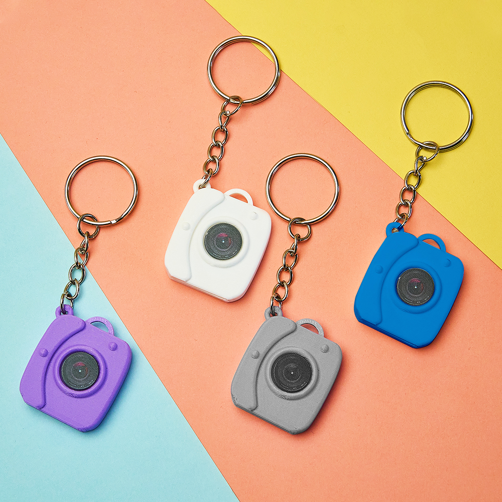 Custom Mini Camera Keychain with Photo  Personalized 3D Printed Acrylic and PLA Accessory Gift for Fashion Photography Lovers - GetPhotoSocksUk