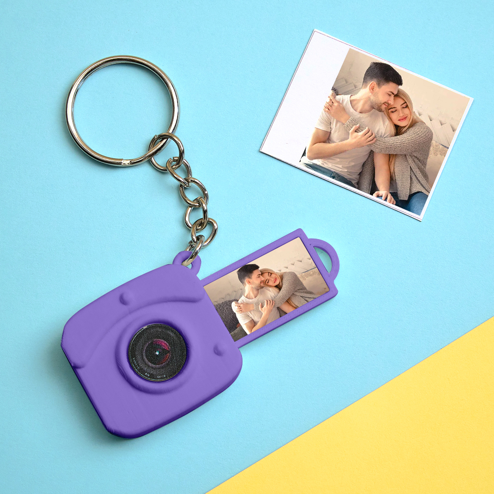 Custom Mini Camera Keychain with Photo  Personalized 3D Printed Acrylic and PLA Accessory Gift for Fashion Photography Lovers - GetPhotoSocksUk