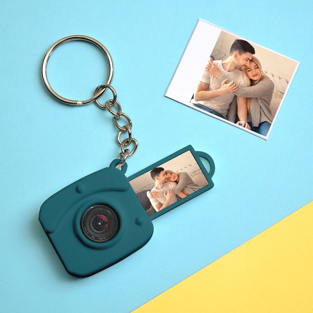 Custom Mini Camera Keychain with Photo  Personalized 3D Printed Acrylic and PLA Accessory Gift for Fashion Photography Lovers - GetPhotoSocksUk