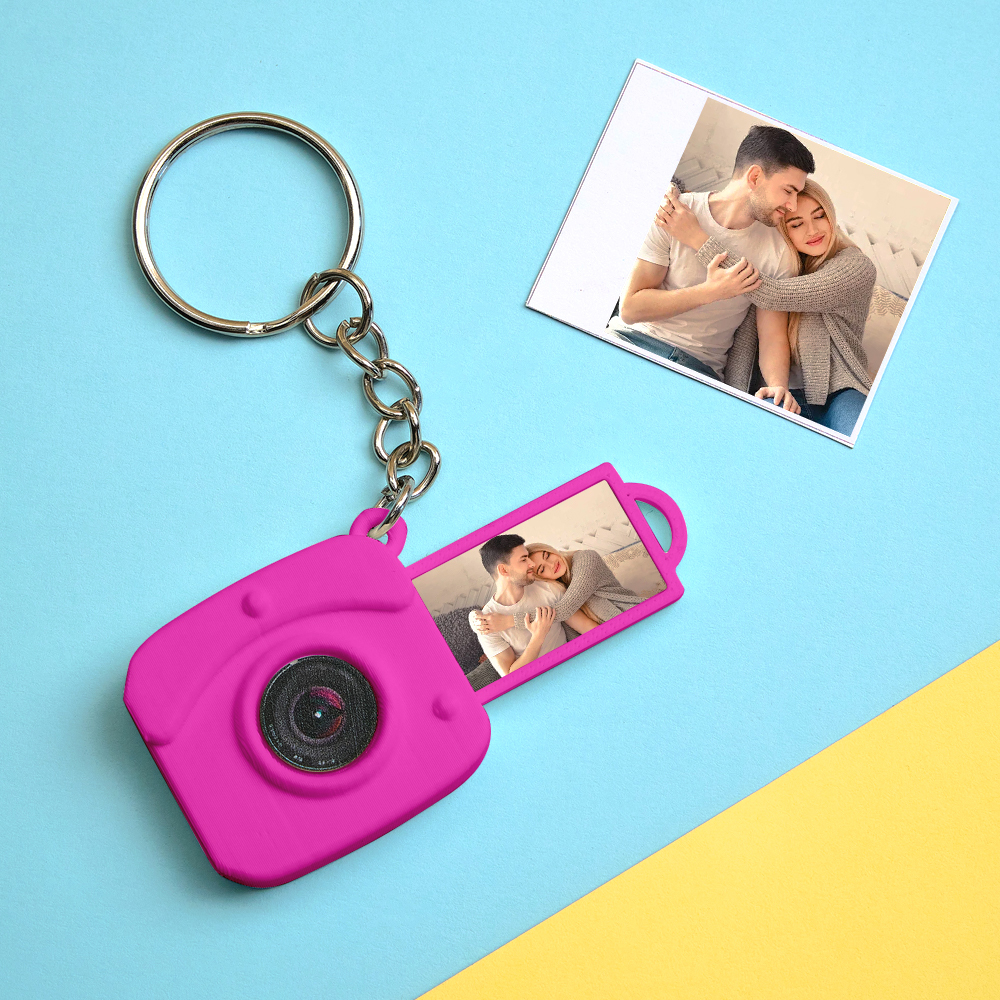 Custom Mini Camera Keychain with Photo  Personalized 3D Printed Acrylic and PLA Accessory Gift for Fashion Photography Lovers - GetPhotoSocksUk