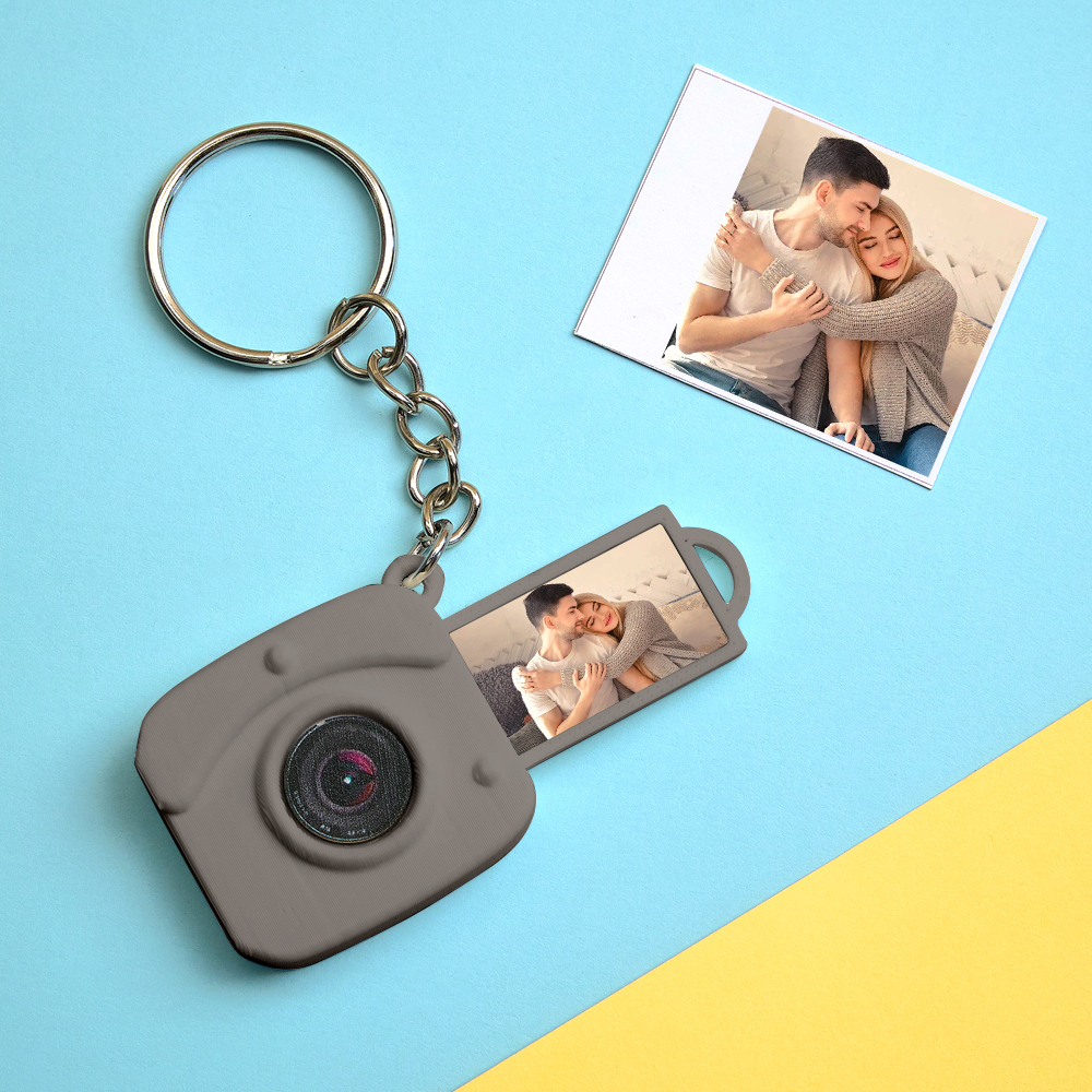 Custom Mini Camera Keychain with Photo  Personalized 3D Printed Acrylic and PLA Accessory Gift for Fashion Photography Lovers - GetPhotoSocksUk