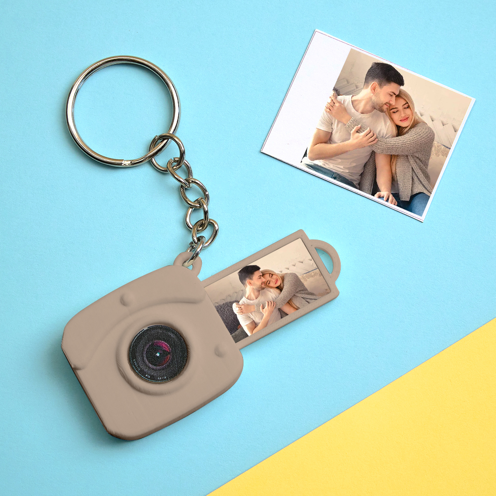 Custom Mini Camera Keychain with Photo  Personalized 3D Printed Acrylic and PLA Accessory Gift for Fashion Photography Lovers - GetPhotoSocksUk