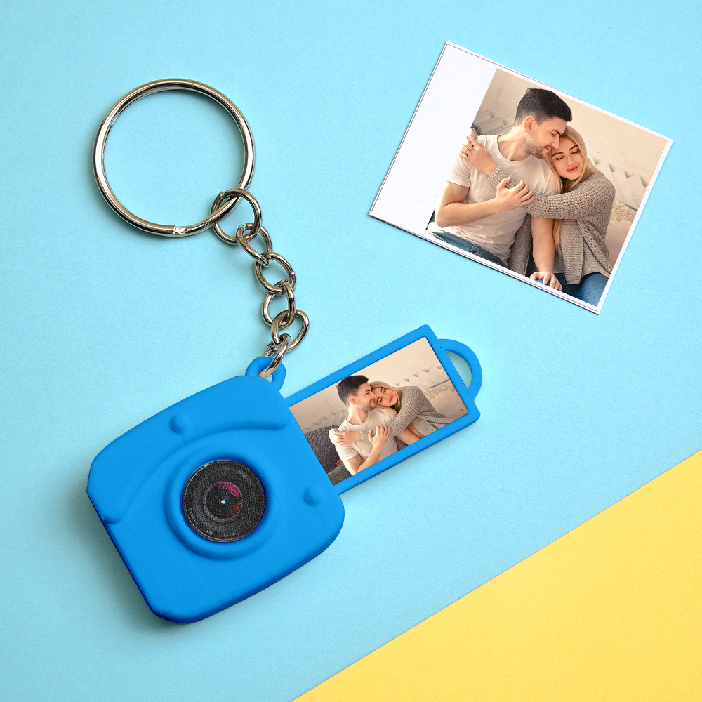 Custom Mini Camera Keychain with Photo  Personalized 3D Printed Acrylic and PLA Accessory Gift for Fashion Photography Lovers - GetPhotoSocksUk