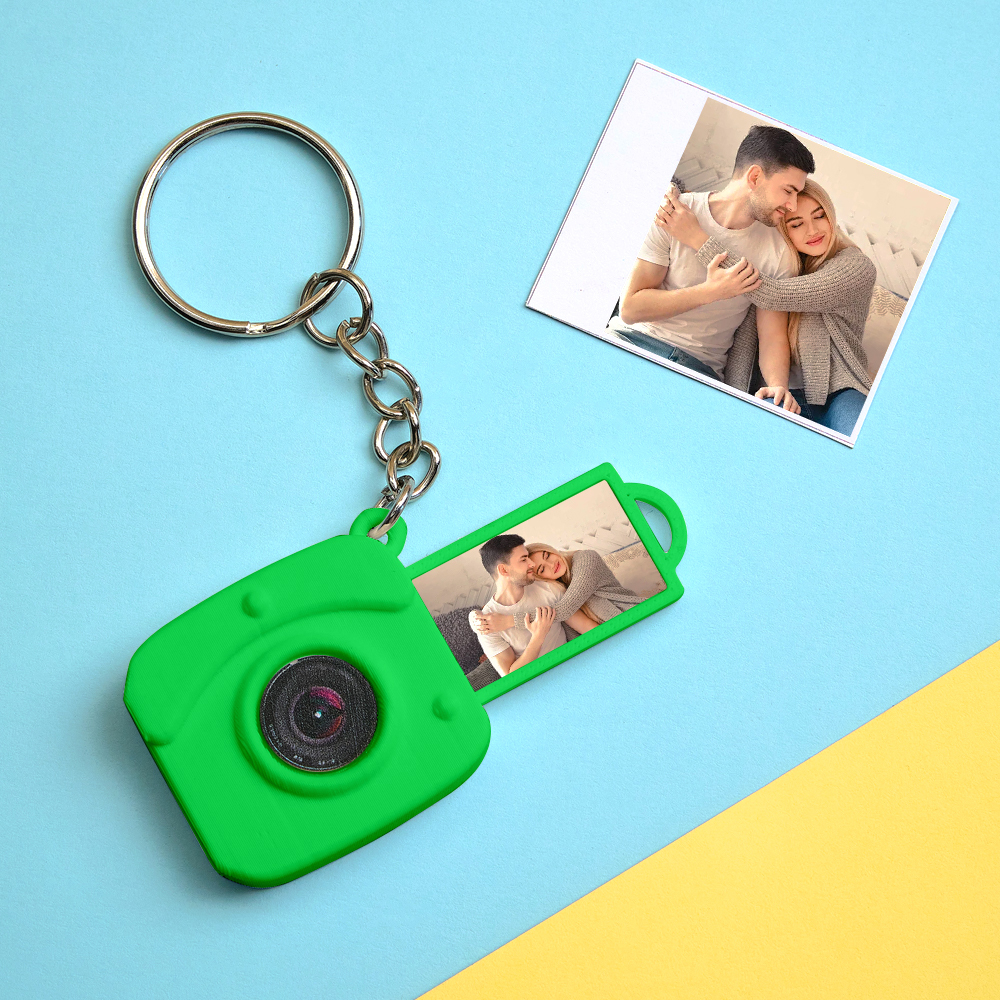 Custom Mini Camera Keychain with Photo  Personalized 3D Printed Acrylic and PLA Accessory Gift for Fashion Photography Lovers - GetPhotoSocksUk