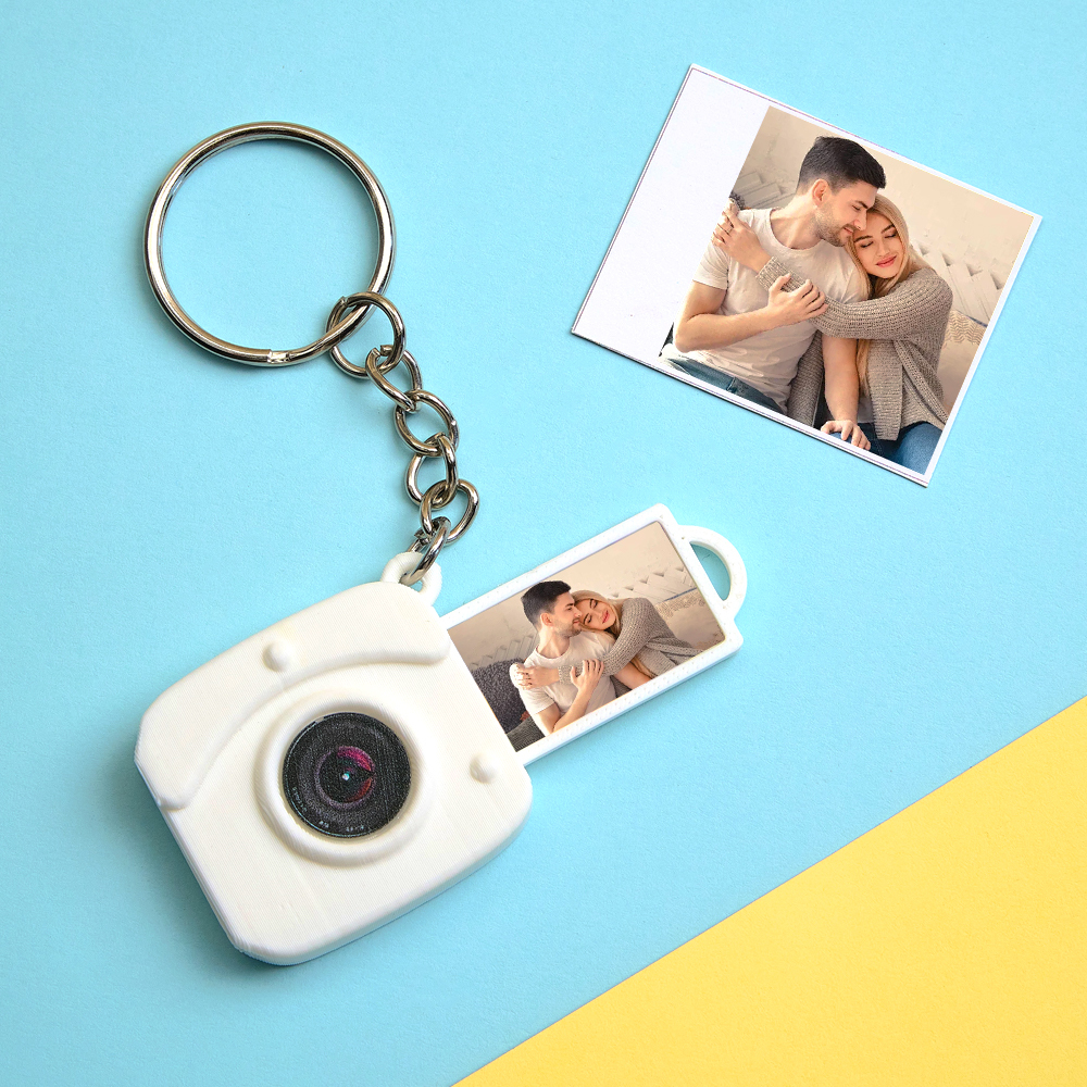 Custom Mini Camera Keychain with Photo  Personalized 3D Printed Acrylic and PLA Accessory Gift for Fashion Photography Lovers - GetPhotoSocksUk