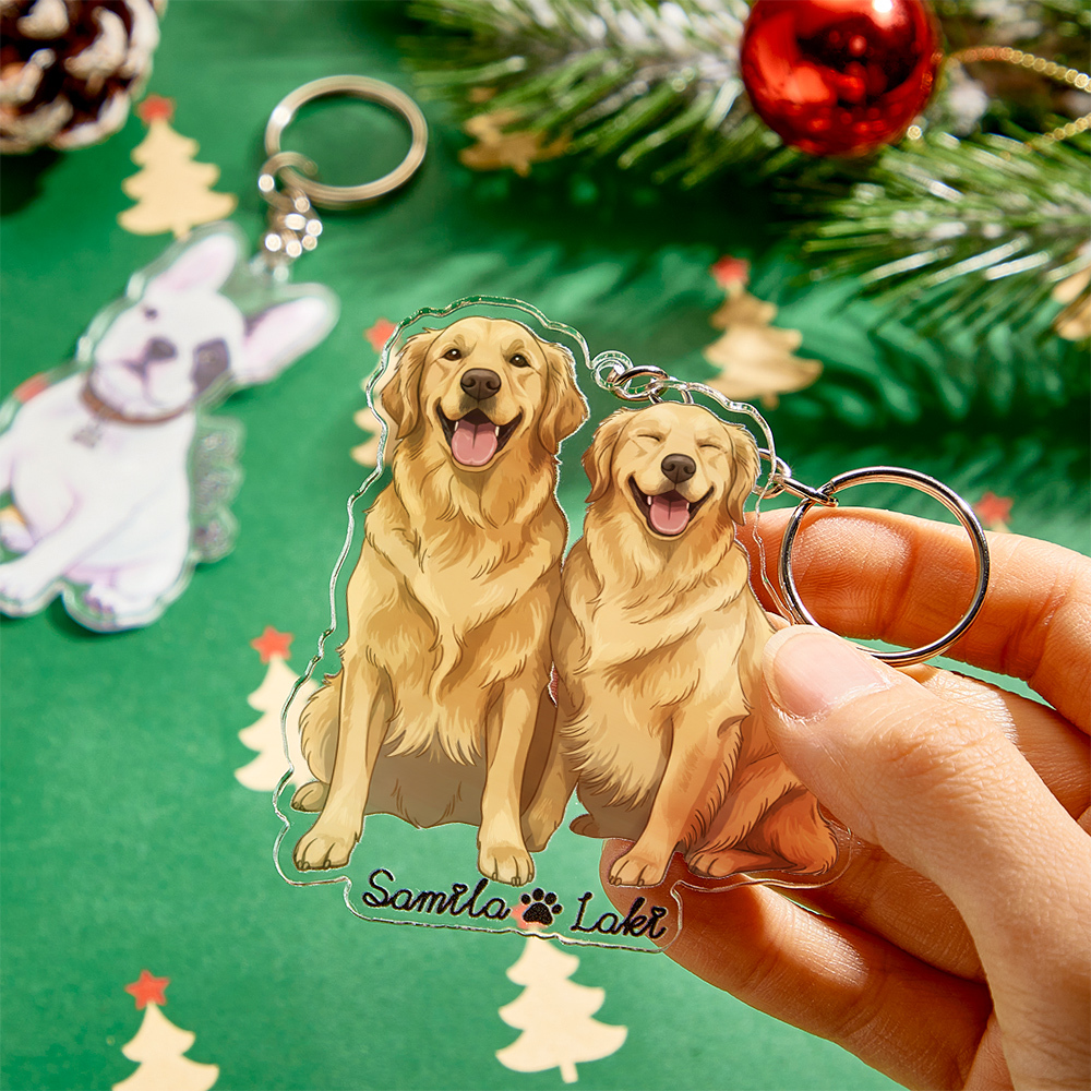 Christmas Gifts Custom Cartoon Cat Keychain Personalized Acrylic Cartoon Keychain Photo Bag Charm Unique Keepsake Gift For Pet Owner - GetPhotoSocksUk