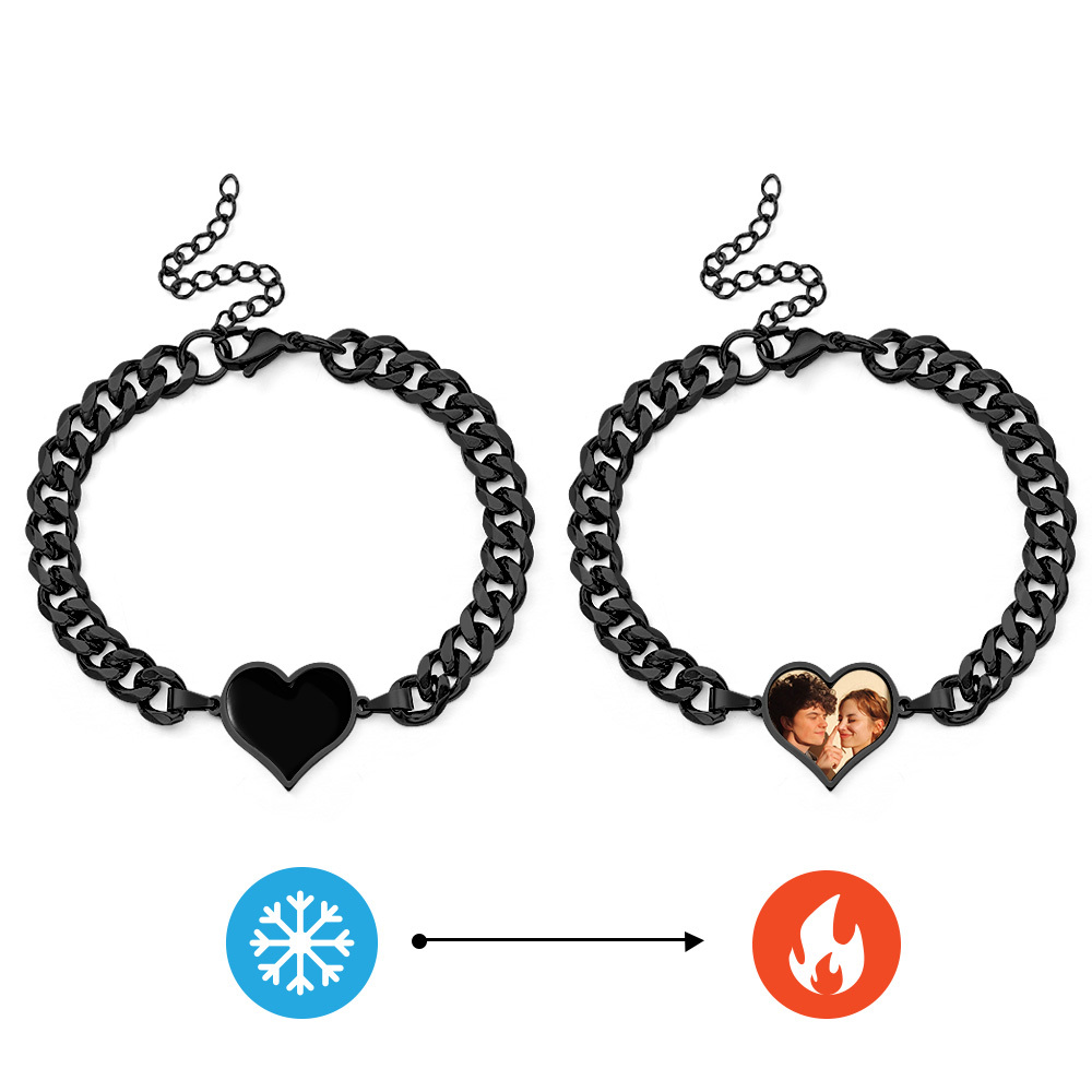 Personalized Temperature-Sensitive Photo Bracelet Magic Photo Men's Bracelet Best Gift For Him - GetPhotoSocksUk