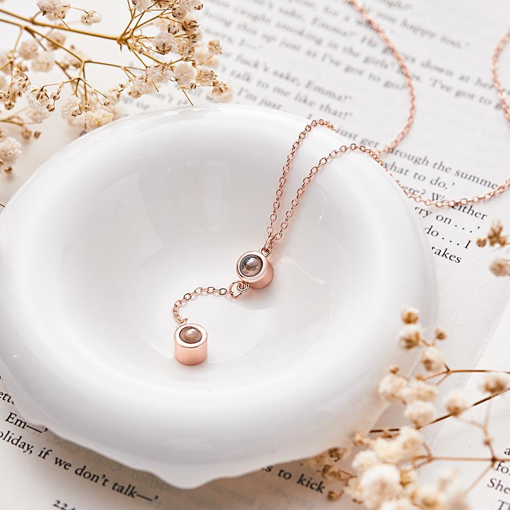 Personalized Projection Necklace Custom Multiple Photos Creative Gifts Someone You Loved - soufeelus