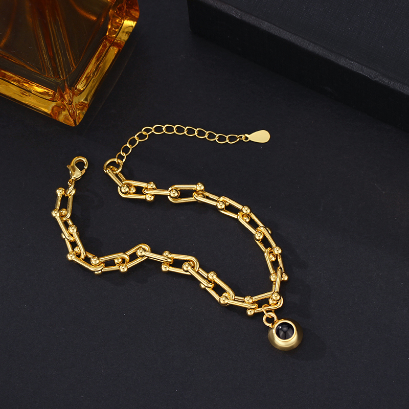 Personalized Projected Picture Bracelet With Round Pendant Handsome Christmas Gift For Husband - soufeelus