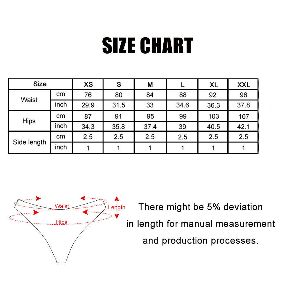 Custom Photo Panty Personalized Christmas Face Thong Panty for Women -