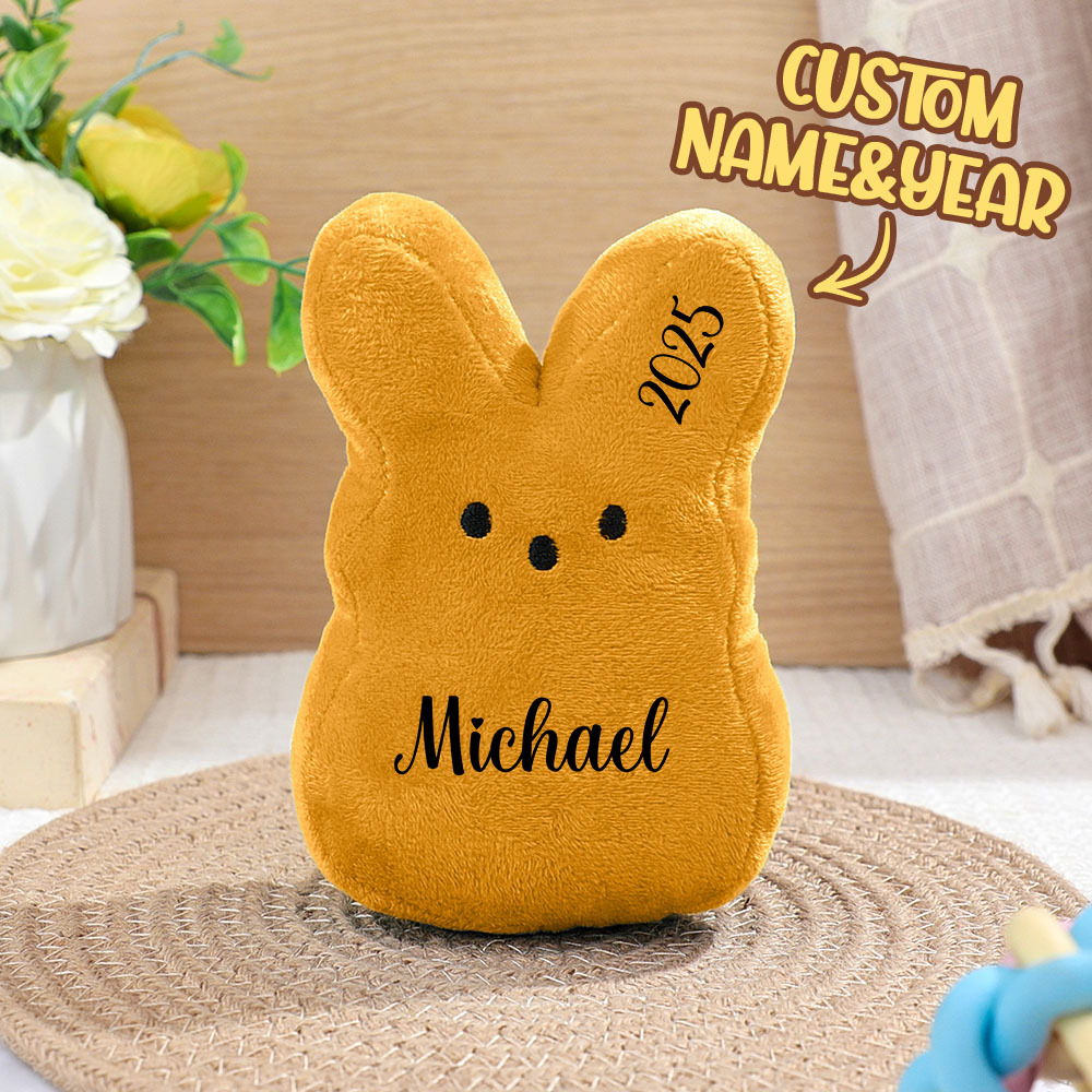 Easter Peeps Bunny Plush Toy,Personalized Peeps Bunnies,Mini Peeps Plush Doll,Easter basket,Baby Easter Gift,Plush Bunny,Custom Peeps Bunny - GetPhotoSocksUk