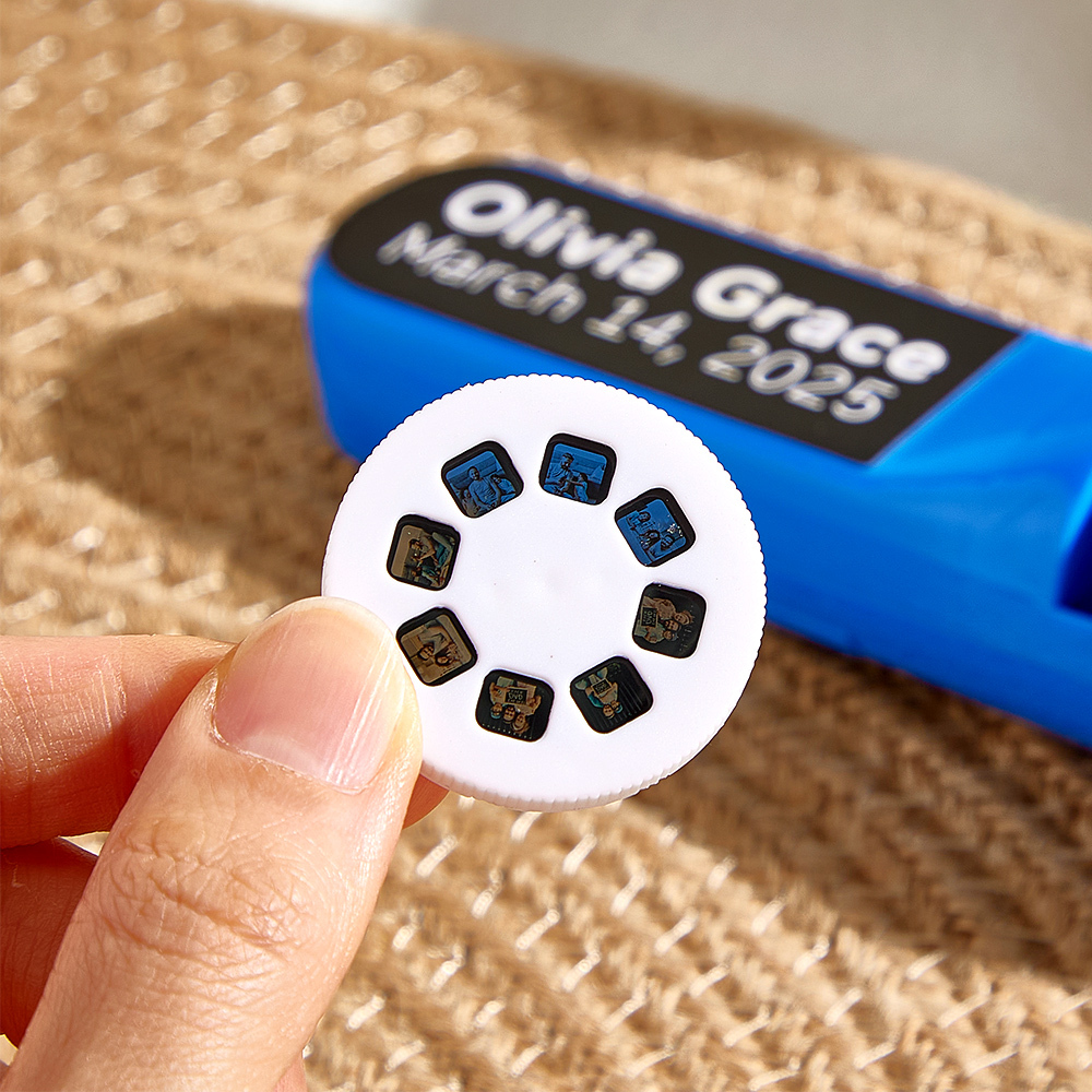 Custom Photo Flashlight Personalized Text and Photo Viewer with Your Own Photos Family Anniversary Gift - GetPhotoSocksUk
