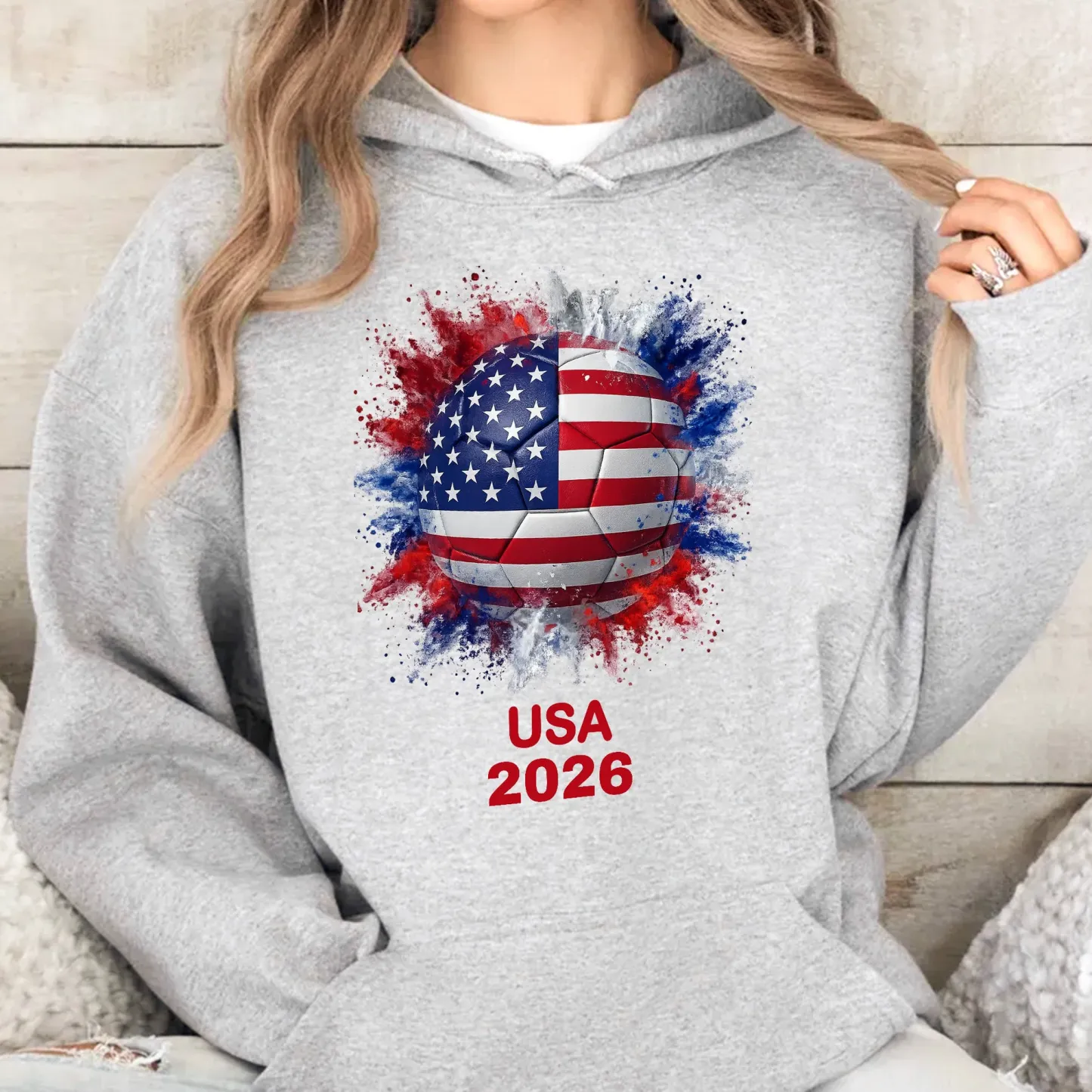 Soccer 2026, Custom Football Nation Flags - Personalized Shirt Unisex Hoodie - GetPhotoSocksUk