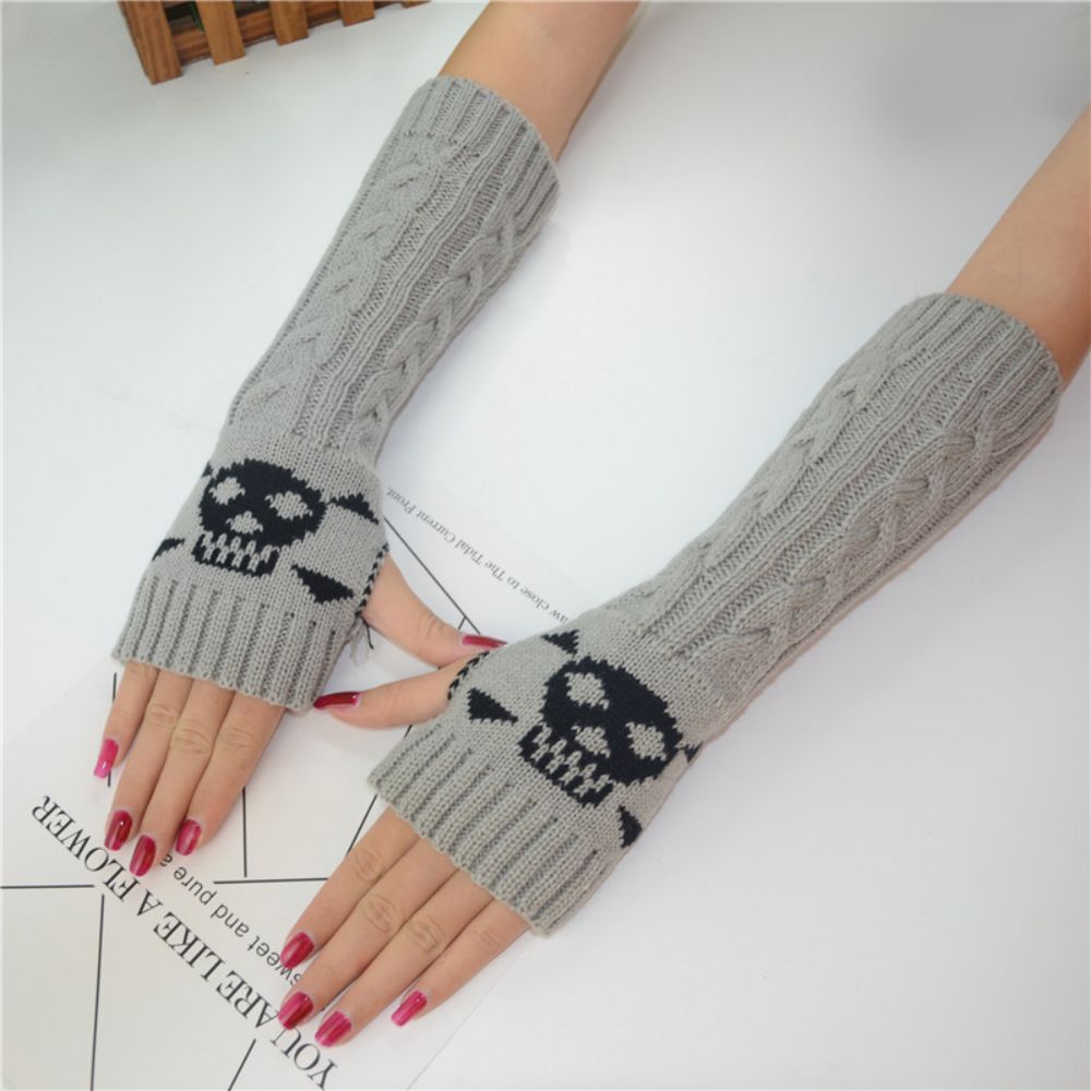 Outdoor Sports Cycling Warm Skeleton Mid-length Knitted Sleeves -