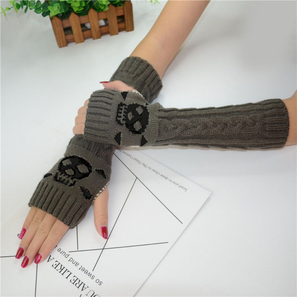 Outdoor Sports Cycling Warm Skeleton Mid-length Knitted Sleeves -