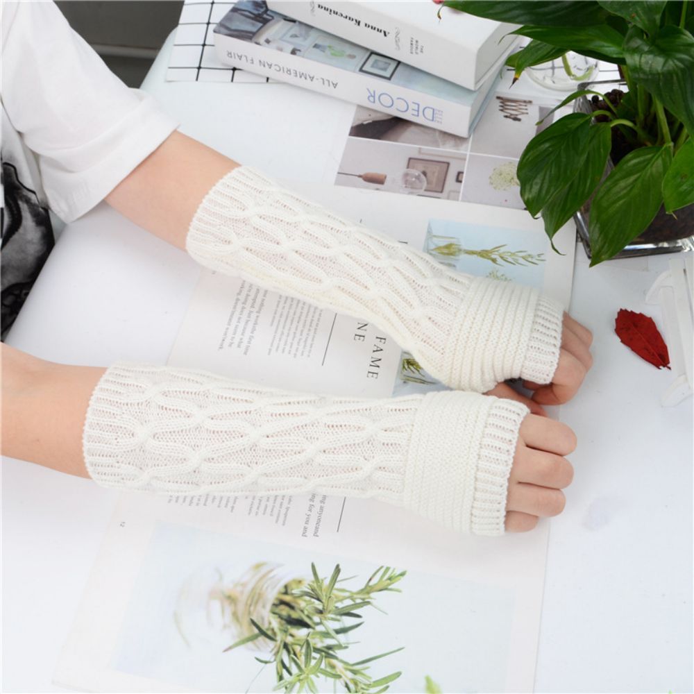 Winter Knit Arm Cover Warm Mid Length Sleeve -