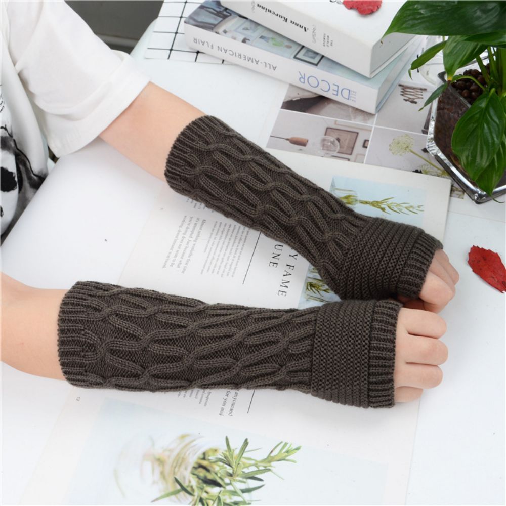 Winter Knit Arm Cover Warm Mid Length Sleeve -